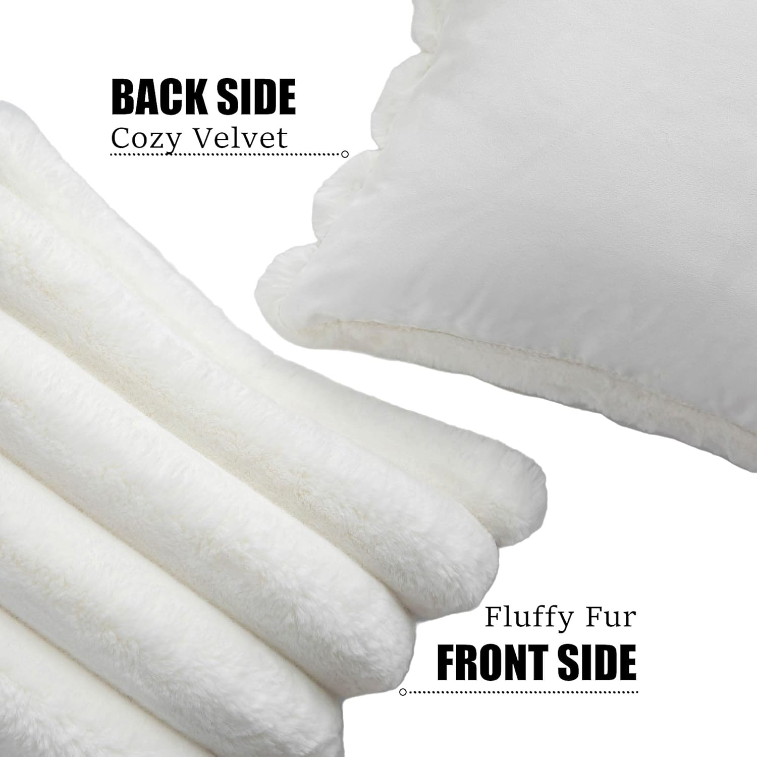 Best-Selling Luxurious Faux Fur Pillow Covers – Ultra-Soft Velvet, Cozy & Stylish 18x18” Set of 2 for Sofa & Home Décor 